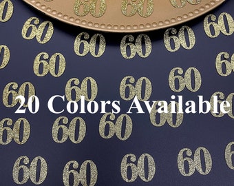 60th Birthday confetti  (1 inch ) Adult Party Glitter 60th Birthday Party Decorations number confetti age 60 birthday party