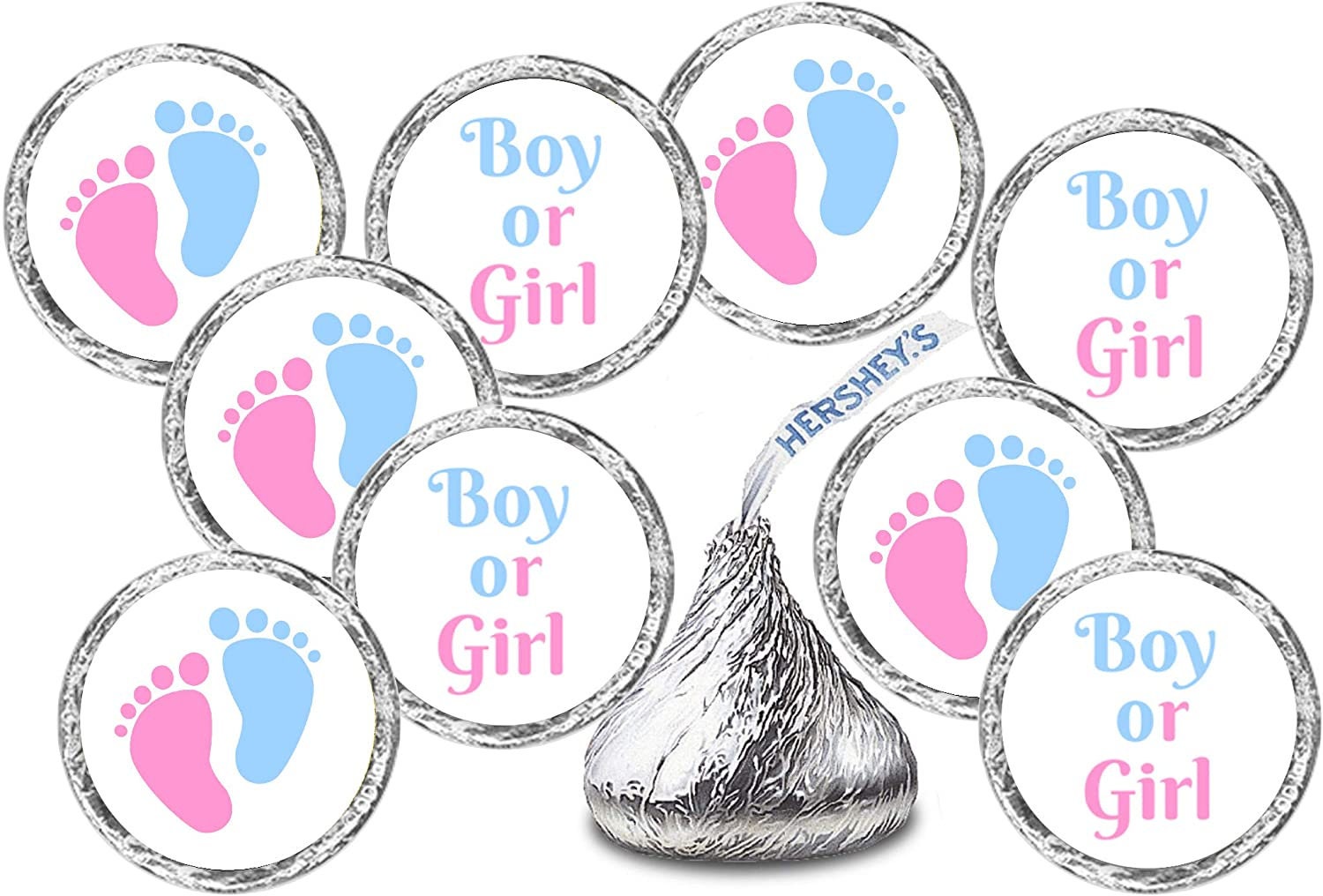 80 Boy Baby Shower Favor Stickers, Blue Feet Baby Boy Shower Stickers,  Footprint Theme Baby Shower Thank You Labels(2 Inch)