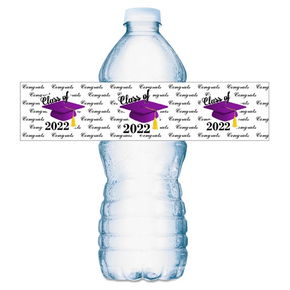 Étiquettes pour bouteilles d'eau Promotion 2024 Décoration de remise des  diplômes brillante et imperméable, LOT de 20 -  Canada