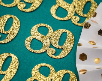 89th Birthday Confetti   Party Favors 89th Anniversary Decorations Party Decorations Number 89 Number Cutout   (20 Colors Available)
