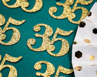 35th Birthday Confetti   Party Favors 35th Anniversary Decorations Party Decorations Number 35 Number Cutout   (20 Colors Available)