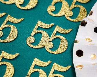 55th Birthday Confetti   Party Favors 55th Anniversary Decorations Party Decorations Number 55 Number Cutout   (20 Colors Available)