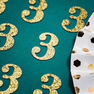 3rd Birthday Confetti   Party Favors 3rd Anniversary Decorations Party Decorations Number 3 Number Cutout ( 20 Colors Available)