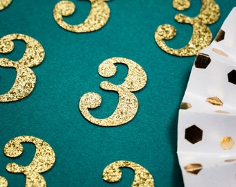 3rd Birthday Confetti   Party Favors 3rd Anniversary Decorations Party Decorations Number 3 Number Cutout ( 20 Colors Available)