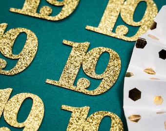 19th Birthday Confetti   Party Favors 19th Anniversary Decorations Party Decorations Number 19 Number Cutout   (20 Colors Available)