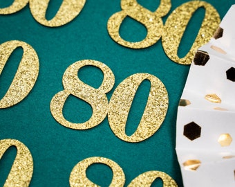 80th Birthday Confetti   Party Favors 80th Anniversary Decorations Party Decorations Number 80 Number Cutout   (20 Colors Available)