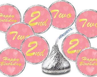 2nd Birthday Party Favors  First Birthday Decorations  Pink Gold Happy Birthday Party Decoration Party Supplies Candy Not Included