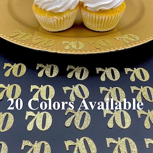 70th Birthday confetti  (1 inch ) Adult Party Glitter 70th Birthday Party Decorations number confetti age 70 birthday party