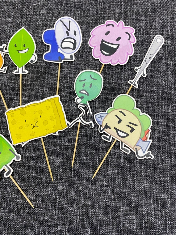 Set of 12 BFDI Cupcake Toppers 2.5 Inches Battle for Dream 