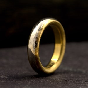 Incredible Unique Vintage Danish Designer Bimetal Wedding Band Ring Per Borup