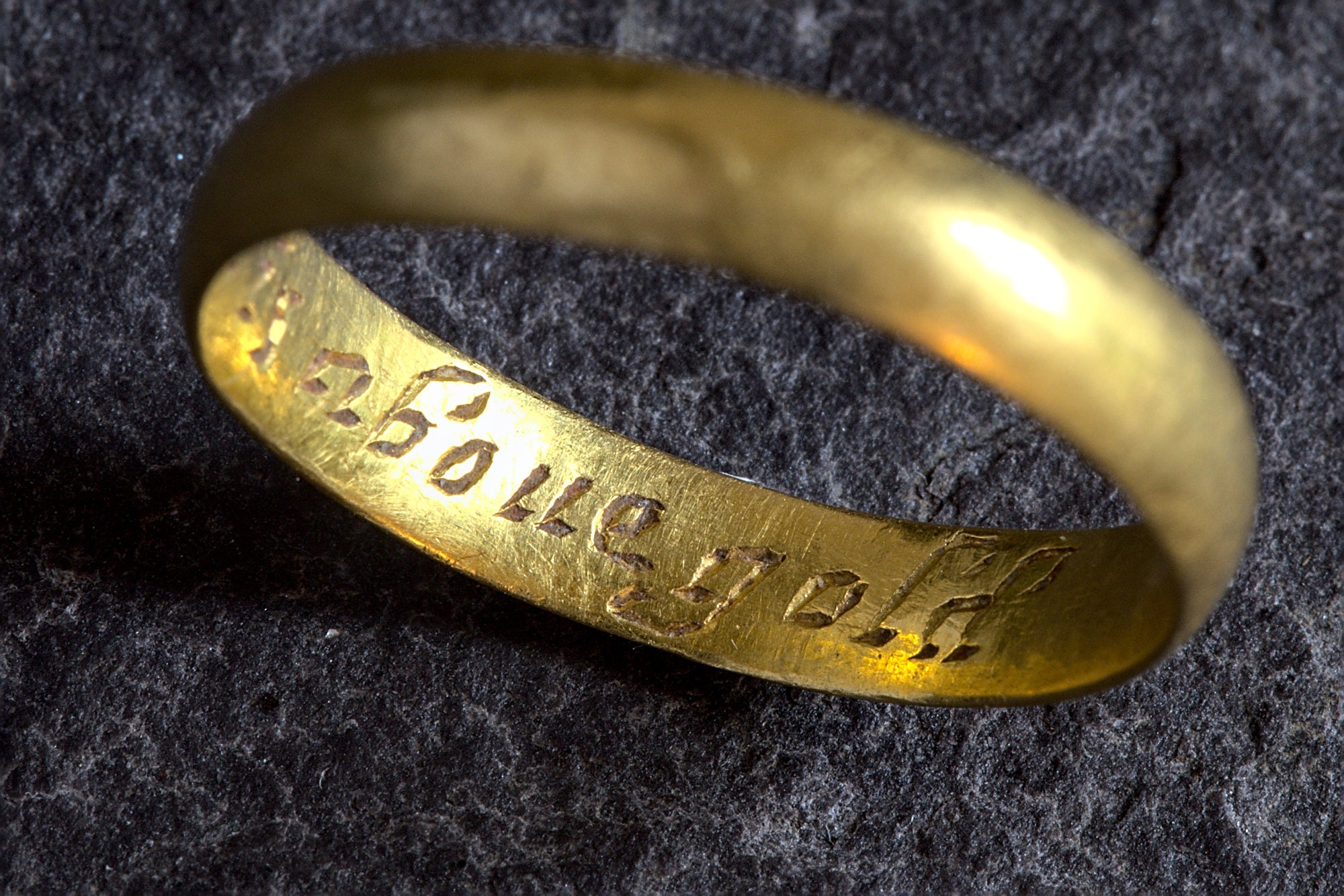 Buy Rare Antique English 22K Gold Posy Ring Wedding Band good
