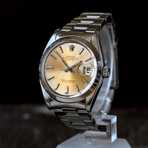 Vintage Swiss Steel Rolex Oyster Perpetual Date Watch Wristwatch Papers Serviced