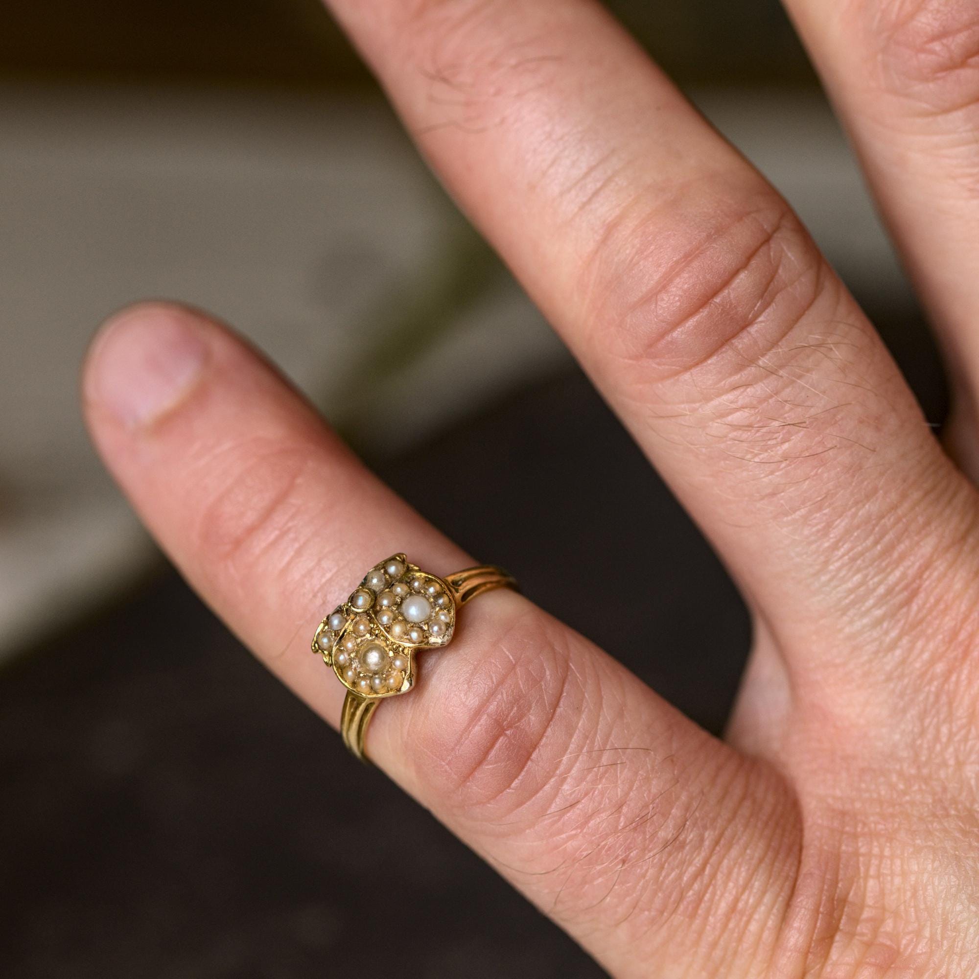 英国アンティーク　18Kリング イギリス アンティーク リング 1800年後半頃 K18 オールドダイヤ 10pc