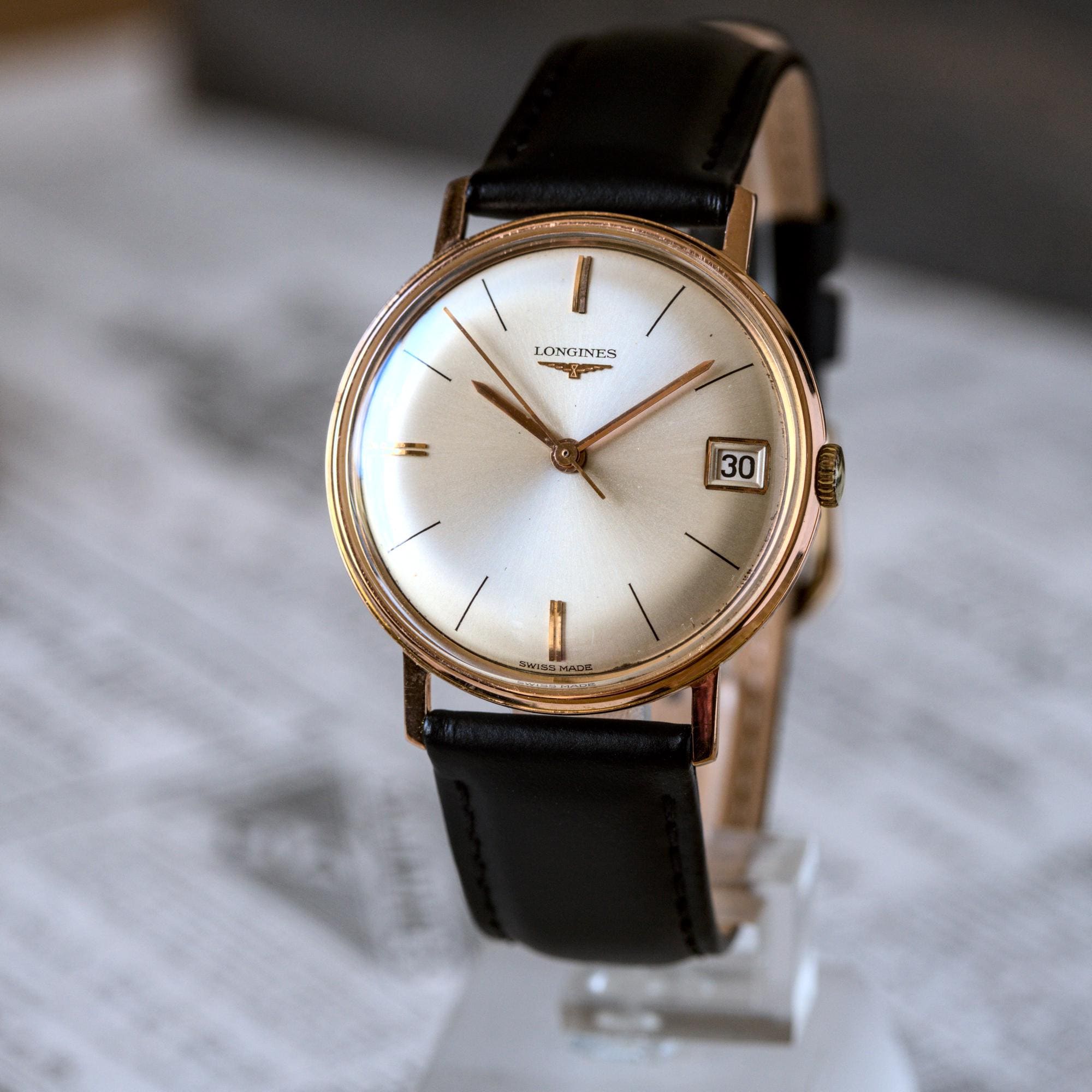 素晴らしいヴィンテージ18Kゴールドスイス製腕時計 ロンジン 手巻き