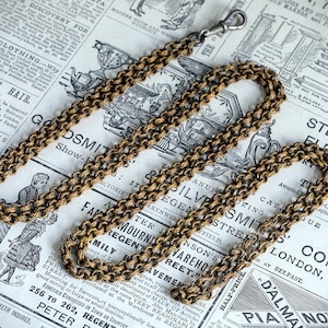Rare Antique Victorian English Grass Wickerwork Longuard Chain Necklace c1880 image 1