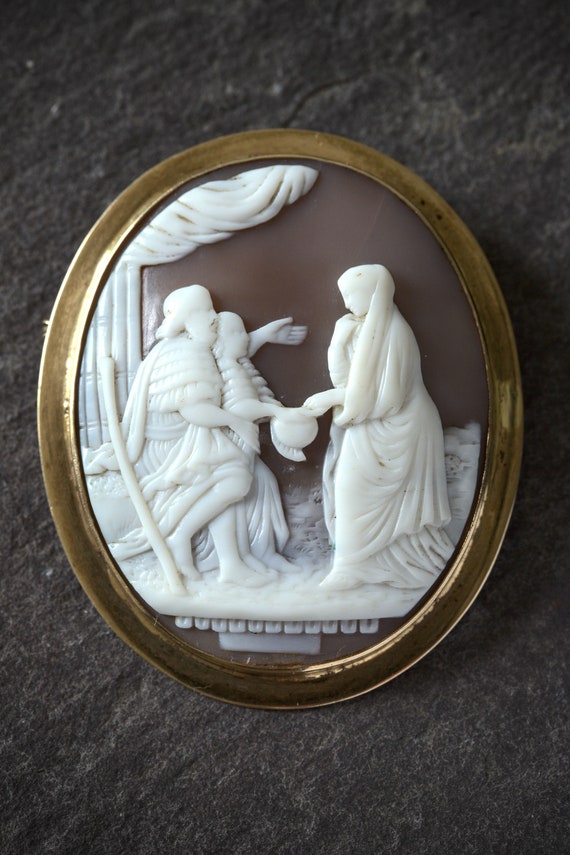 9金GENUINE ITALIAN HAND CARVED CAMEO 9金GENUINE ITALIAN HAND CARVED CAMEO