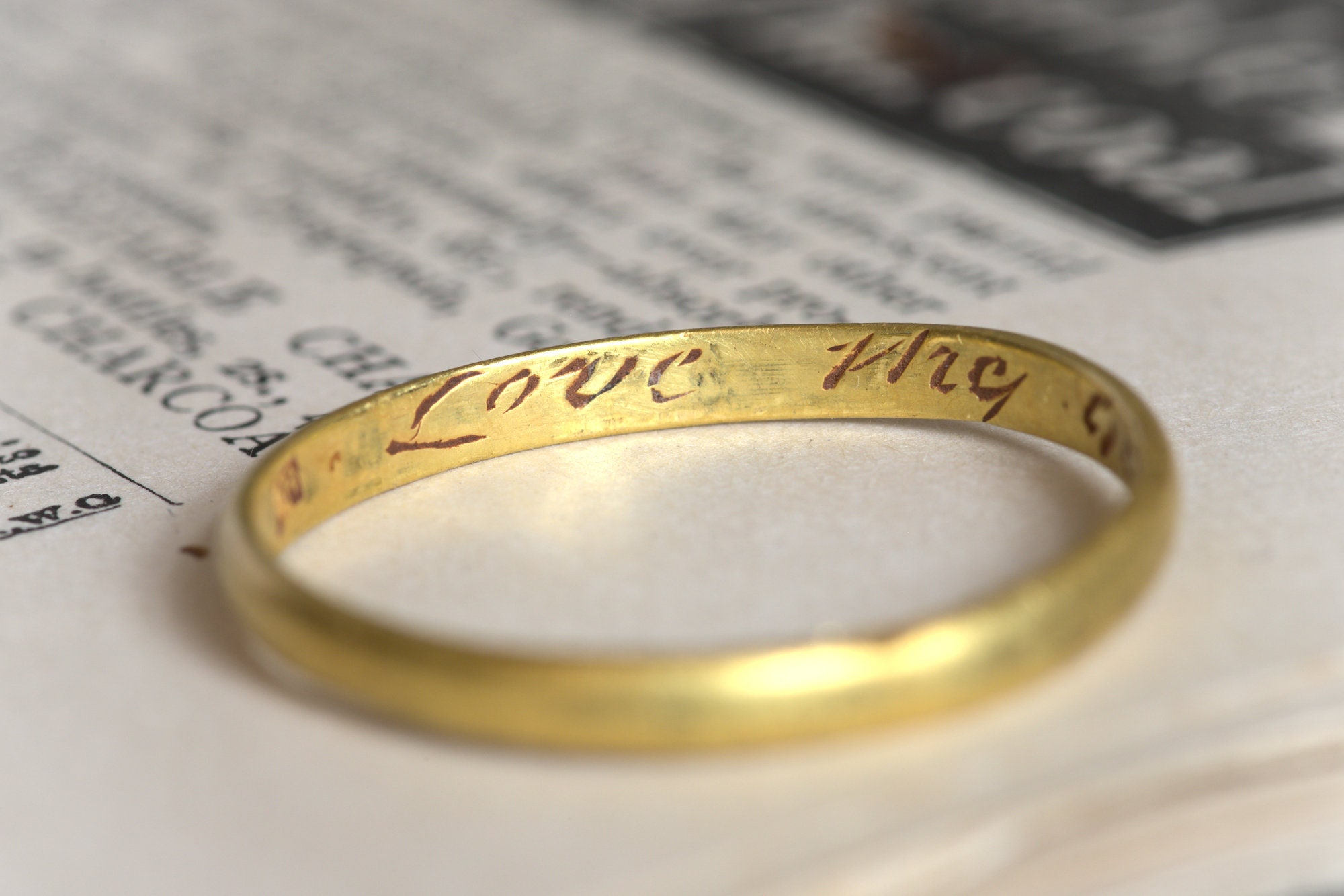 Genuine Antique English 22K Gold Posy Ring Wedding Ring Etsy