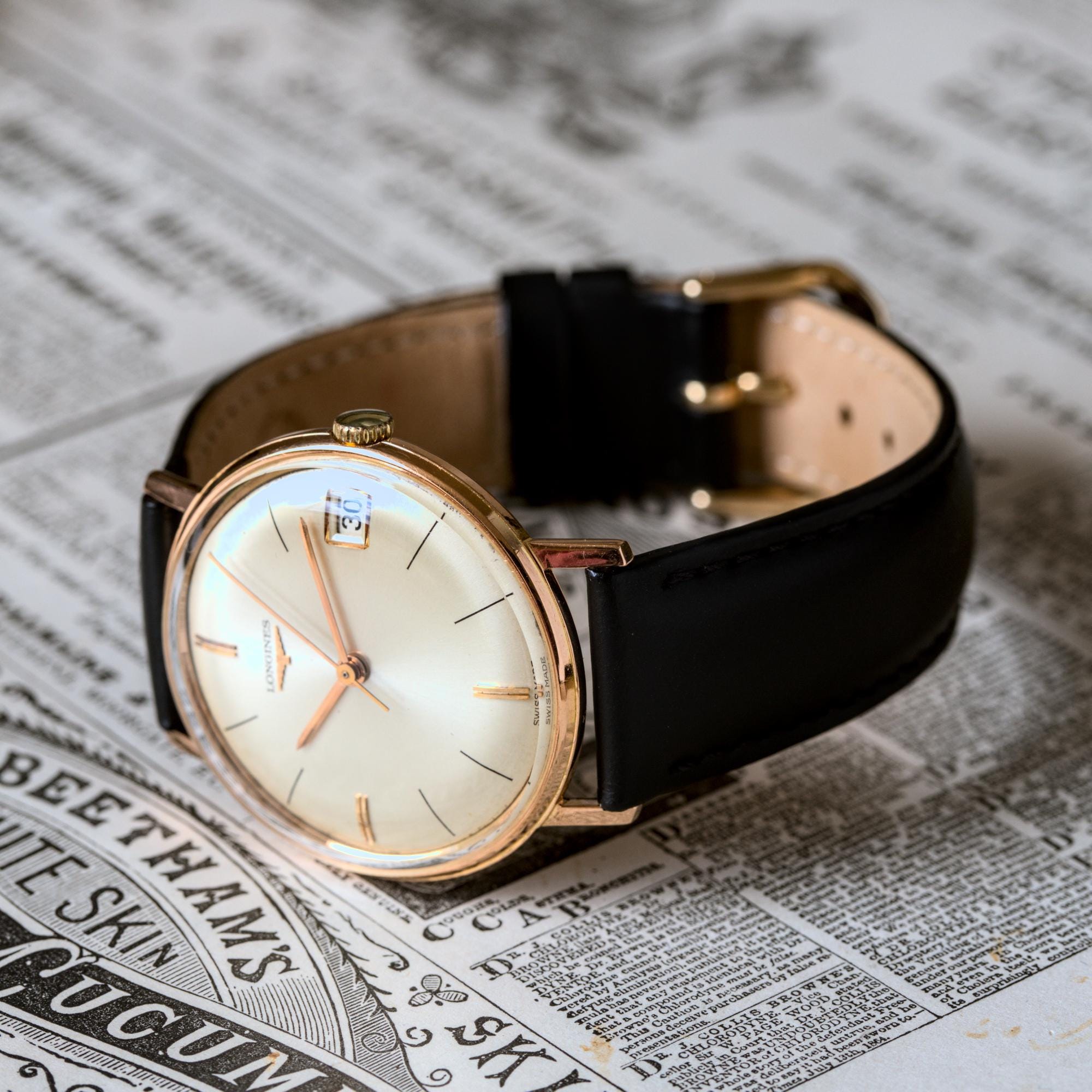 素晴らしいヴィンテージ18Kゴールドスイス製腕時計 ロンジン 手巻き