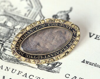 Unusual Antique Gold Filled Mourning Brooch How Pleasant Is The Remembrance 1860
