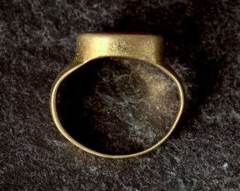 Extremely Rare Antique 21K Gold Roman Intaglio Seal Ring Gryllus