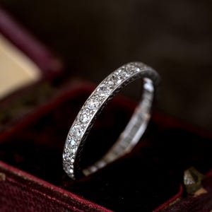 Top Quality Antique English Platinum Diamond Full Eternity Band Ring c1930s