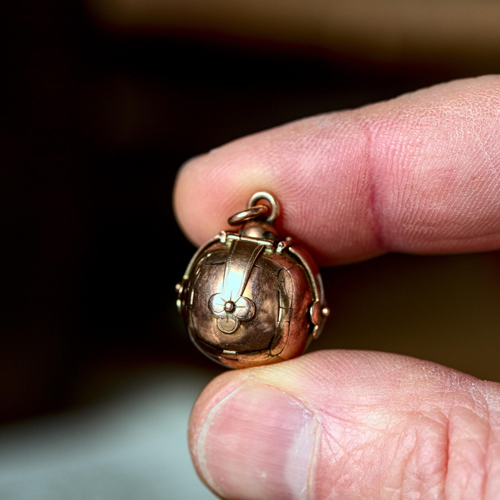 Antique English 9K Gold Silver Transforming Masonic Orb Cross