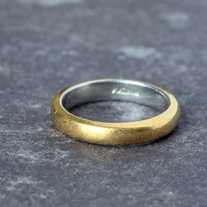 Top Qualität Vintage Englisch 22K Gold & Platin Herz Ehering Ring c1950s