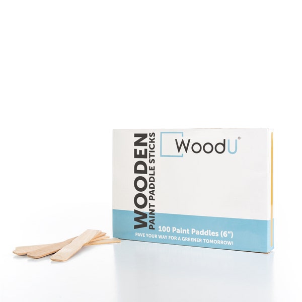 Eco-Friendly Natural Wooden Paint Paddle Stir Sticks 6" - 100PC