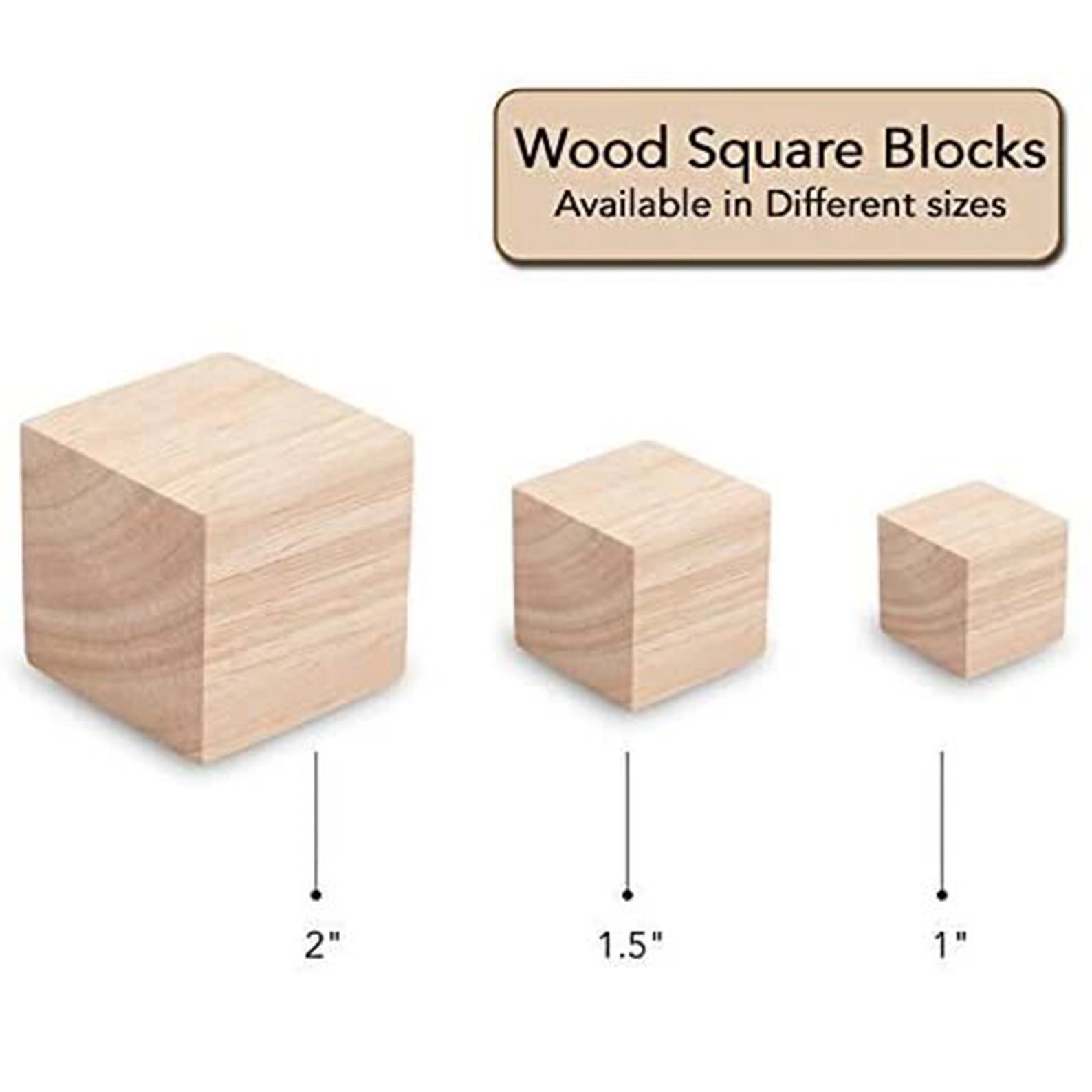 Natural Solid Wood Square Blocks 1.5 24pcs Etsy