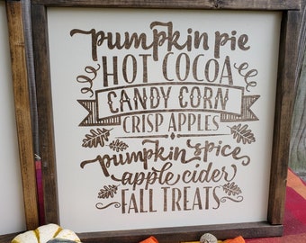 Fall Subway Art - Fall Word Art - Brown - Farmhouse Fall - Rustic Fall sign - Fall Collage - Fall Activities - Pumpkin  Pie - Candy Corn