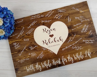 Wedding Guest Book Alternative - Rustic Wood Wedding Guest Book - Personalized Guest Book - Wedding Decor - Wedding Guestbook Keepsake