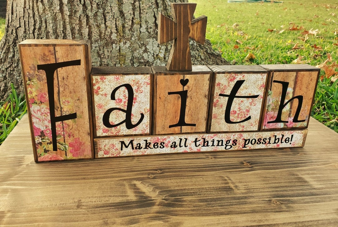 Faith Block Set - Faith Scripture Blocks - Religious Blocks - Vinyl ...