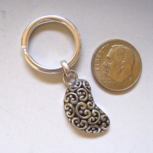Kidney Transplant Gift: Exclusive Sterling Kidney Shaped Charm, SMALL Key Ring,