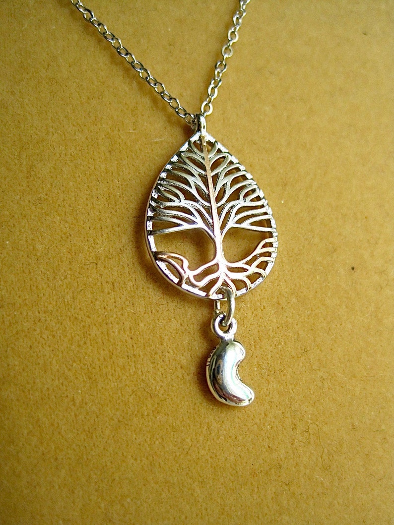 Transplant Gift Tree of Life Delicate Sterling Pendant with Rose Gold color Accent /& Tiny Sterling Kidney Drop
