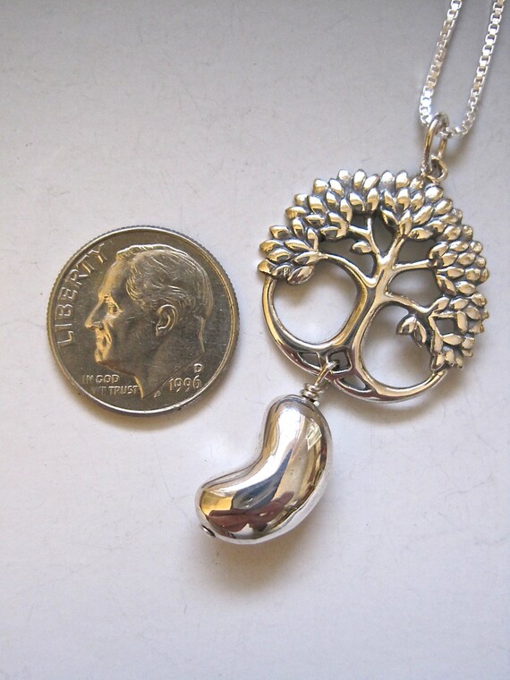 Transplant Gift Tree of Life Delicate Sterling Pendant with Rose Gold color Accent /& Tiny Sterling Kidney Drop