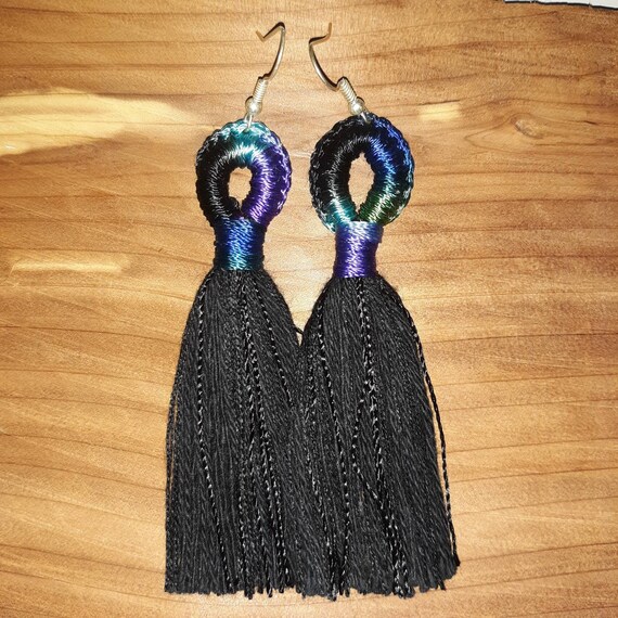 Crafty Loop Earrings Boho Earrings Crochet Macrame Earrings Ready to Ship