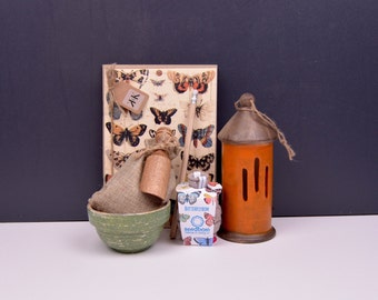 Ceramic Butterfly House and Wildflower Gardening Set