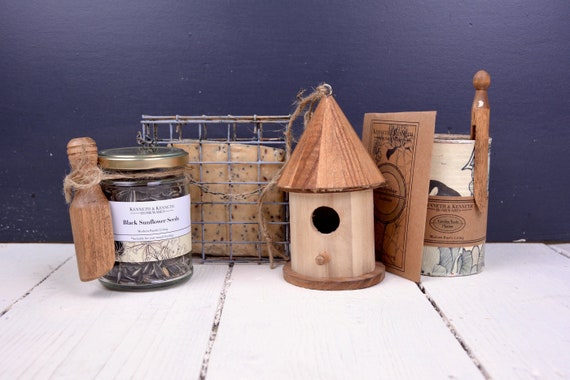 Small Bird House And Hanging Suet Feeder Gift Set Etsy