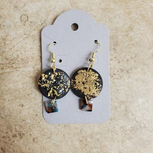 Gold Dusted Disk Dangle Earrings