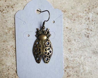 Steampunk Bug Earring Bronze