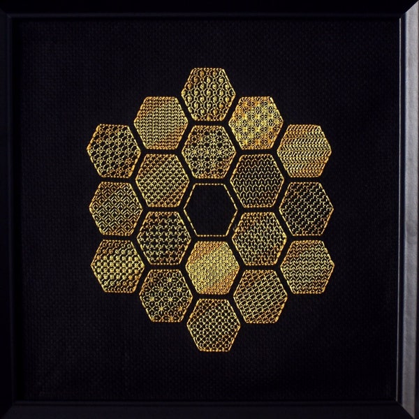 Blackwork Cross Stitch Pattern · James Webb Space Telescope JWST