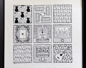 Blackwork-kruissteekpatroon · VRIENDSCHAPPEN