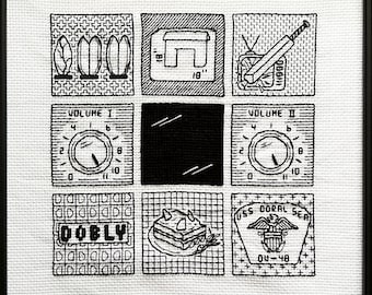 Blackwork Cross Stitch Pattern · Lumbar Puncture · PDF Digital Download