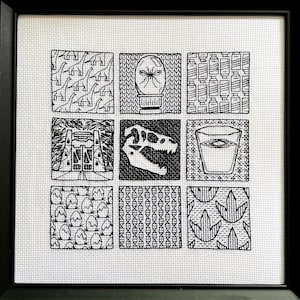 Blackwork Cross Stitch Pattern · Dinosaur Safari