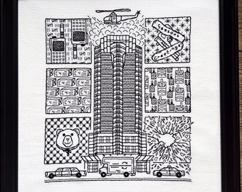 Blackwork Cross Stitch Pattern · Yippee Ki-Yay