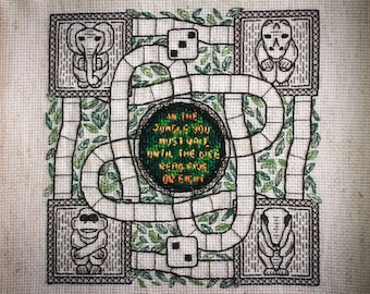 Blackwork Cross Stitch Pattern · In The Jungle