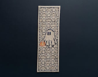 Bookmark Blackwork Cross Stitch Pattern · Happy Haunting