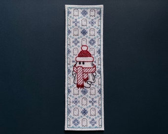 Bookmark Blackwork Cross Stitch Pattern · Holiday Spirit