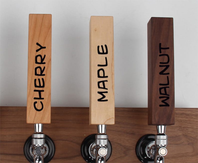 Personalized Wood Tap Handles 4 Beer Tap Handles With 2 Face Etsy