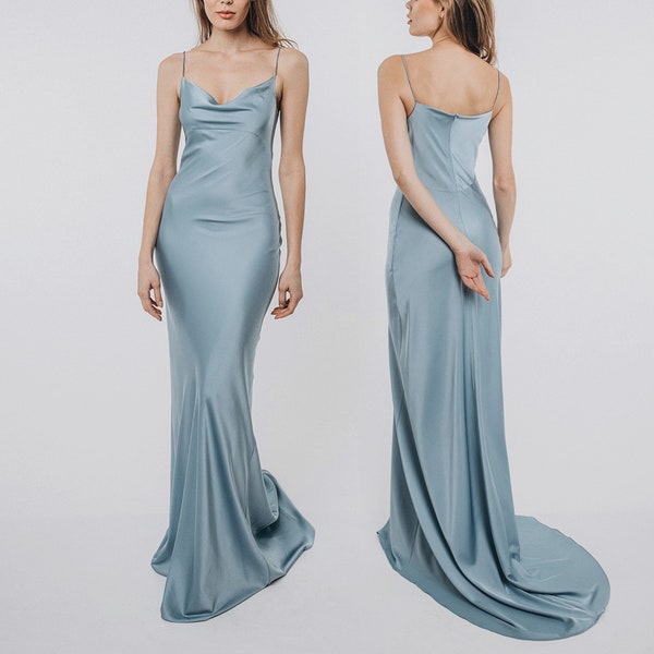 Dusty Blue Dress Etsy